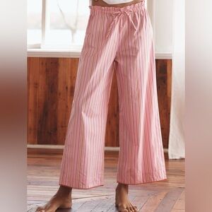 NWOT Pink Striped Wide-Leg Swim Cover Up Pants